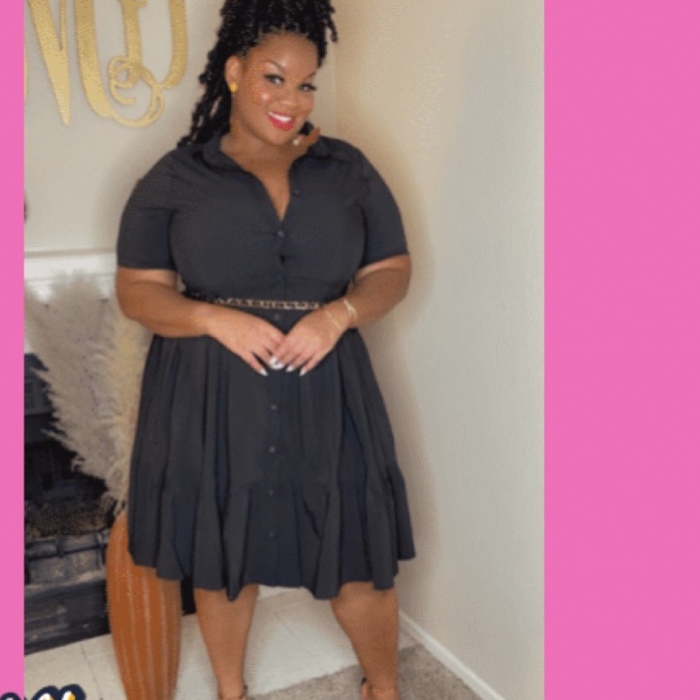 2 for $10‼️ Black Button Up Dress